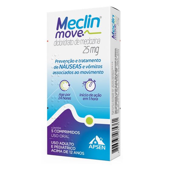 Meclin Move 25mg Comprimido - Caixa com 5 Comprimidos - Imagem 1